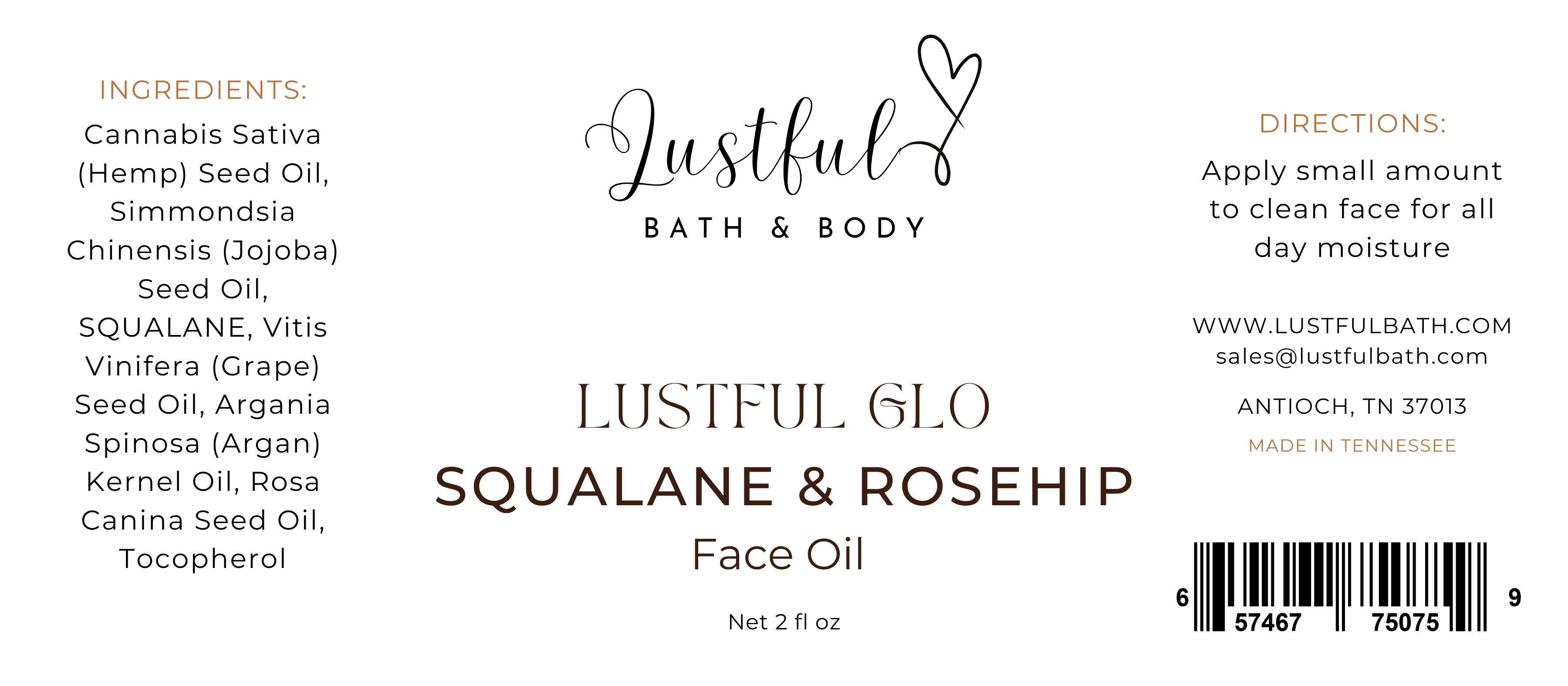 LUSTFUL GLO FACE OIL Lustful Bath,